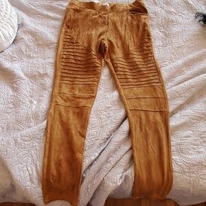 Suede leggings